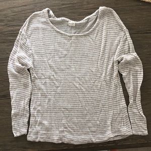 John Galt by Brandy Melville ultra light striped knit top. Beige and cream.